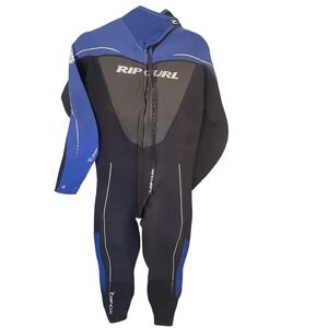 Rip Curl Wetsuit XLS Blue Black Full Body Front Zip Neoprene Surf Suit Mens